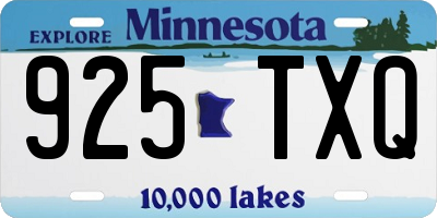MN license plate 925TXQ