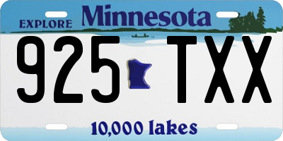 MN license plate 925TXX