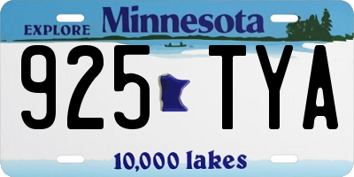 MN license plate 925TYA
