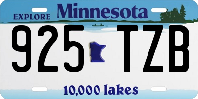 MN license plate 925TZB