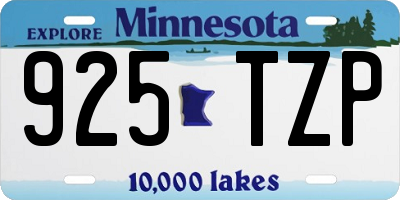 MN license plate 925TZP