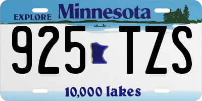 MN license plate 925TZS