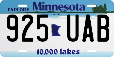 MN license plate 925UAB