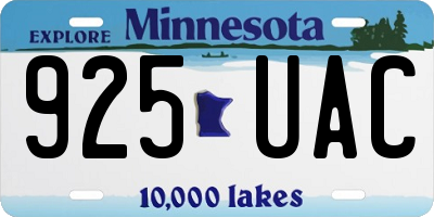 MN license plate 925UAC