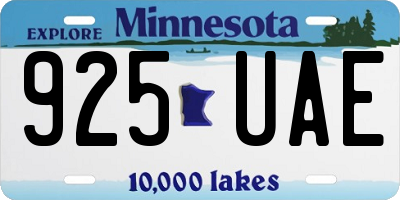 MN license plate 925UAE