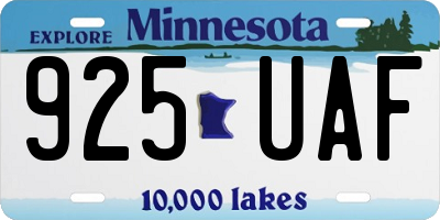 MN license plate 925UAF