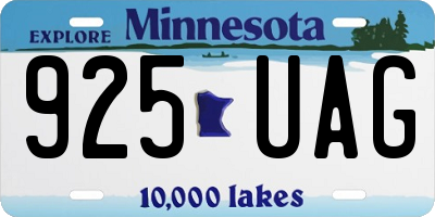 MN license plate 925UAG