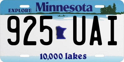 MN license plate 925UAI