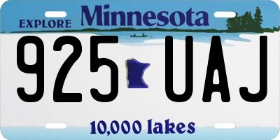 MN license plate 925UAJ