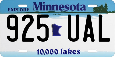 MN license plate 925UAL