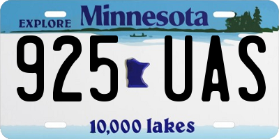MN license plate 925UAS