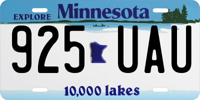 MN license plate 925UAU