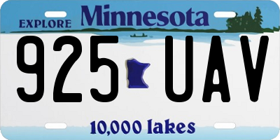 MN license plate 925UAV