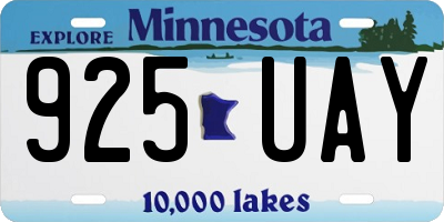 MN license plate 925UAY