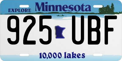 MN license plate 925UBF