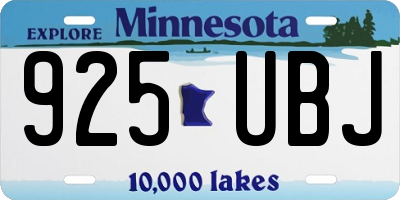 MN license plate 925UBJ