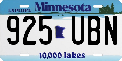 MN license plate 925UBN