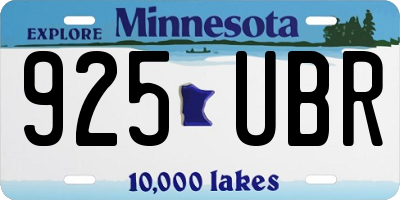 MN license plate 925UBR