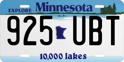 MN license plate 925UBT