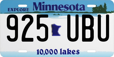 MN license plate 925UBU
