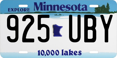 MN license plate 925UBY