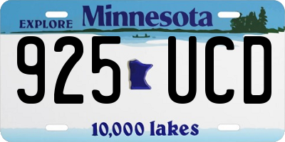 MN license plate 925UCD