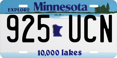 MN license plate 925UCN