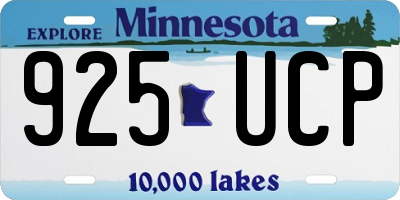 MN license plate 925UCP