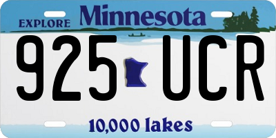 MN license plate 925UCR