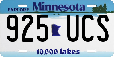 MN license plate 925UCS