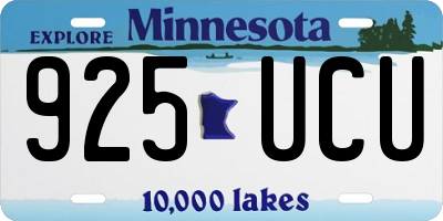 MN license plate 925UCU