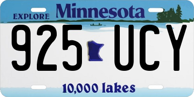 MN license plate 925UCY