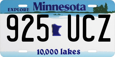 MN license plate 925UCZ