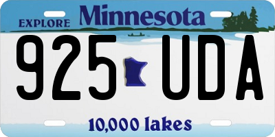 MN license plate 925UDA