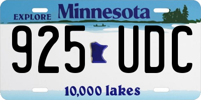 MN license plate 925UDC
