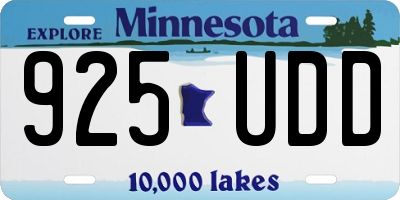 MN license plate 925UDD