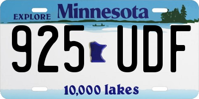 MN license plate 925UDF