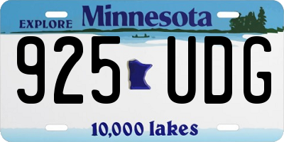 MN license plate 925UDG