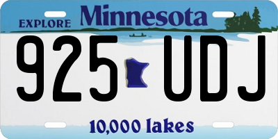 MN license plate 925UDJ