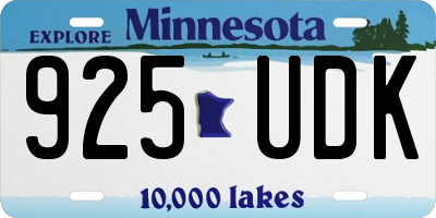 MN license plate 925UDK