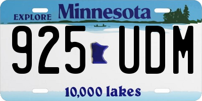 MN license plate 925UDM