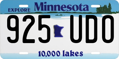 MN license plate 925UDO