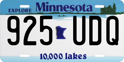 MN license plate 925UDQ