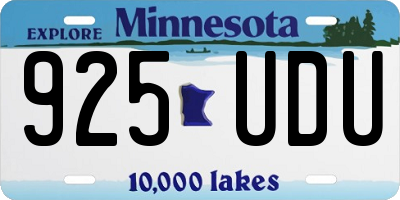 MN license plate 925UDU