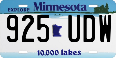 MN license plate 925UDW