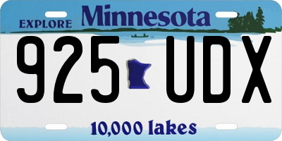 MN license plate 925UDX