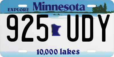 MN license plate 925UDY