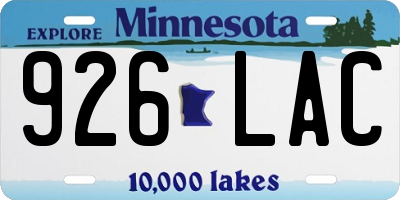 MN license plate 926LAC