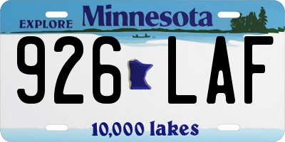 MN license plate 926LAF