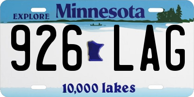 MN license plate 926LAG